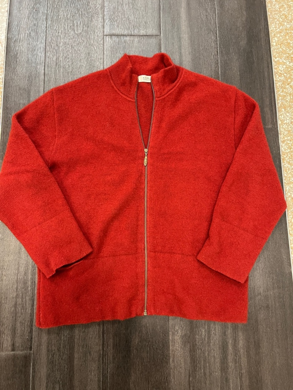 Koru new Zealand Red Zip-Up Wool Blend Sweater Jacket